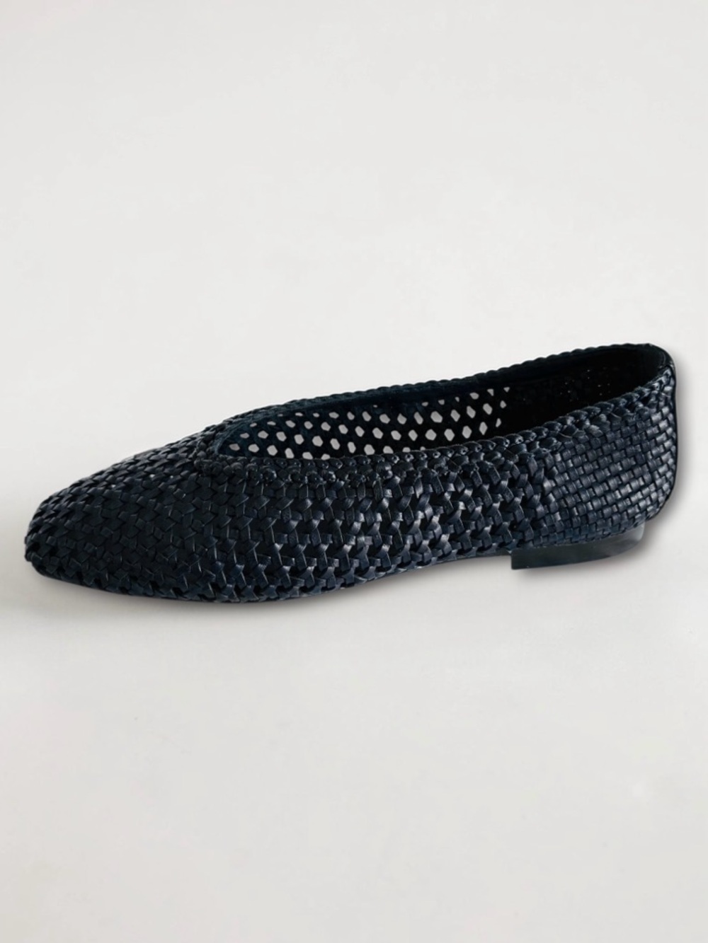 Madewell Mylie Handwoven Leather Ballet Flats Juniper Berry Navy - Picture 3 of 5